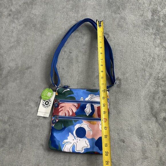 Kipling Women's Keiko Travel Shoulder Crossbody Bag Blue Botanical Abstract - Picture 2 of 15
